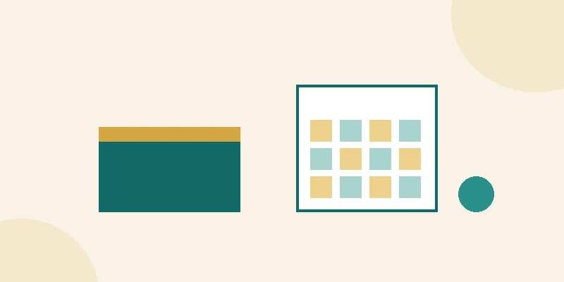 A flat illustration of a desk with a simple retirement account folder, a calendar, and a small plant, with no words on any document, in teal and muted gold on pale cream.