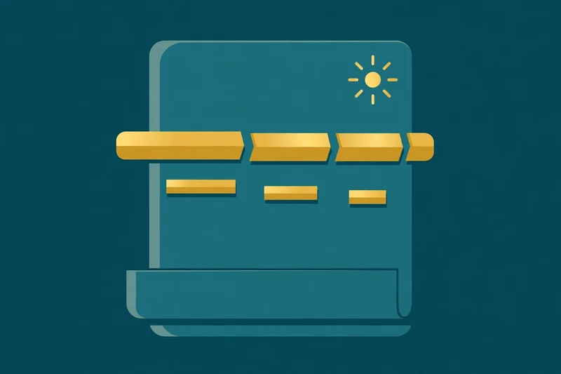 Flat fintech illustration in deep teal and gold: a payslip with federal, Social Security and Medicare slices cut from a gold salary bar.