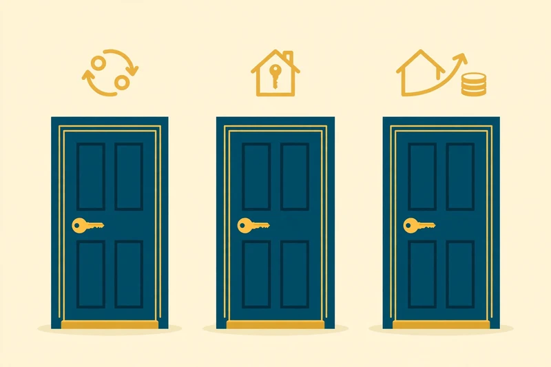 Three options for tapping home equity: a HELOC, a home equity loan, and a cash-out refinance.
