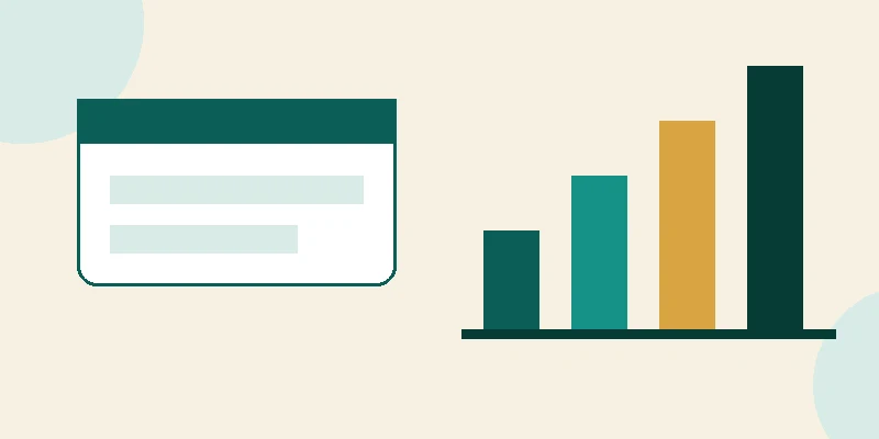 A flat illustration of a large annual pay summary beside a monthly paycheck, with teal bars for salary and gold bars for bonuses and overtime on a pale cream background