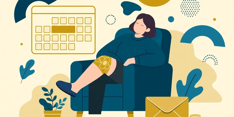 Illustration of a worker recovering at home while short-term disability benefits cover lost income